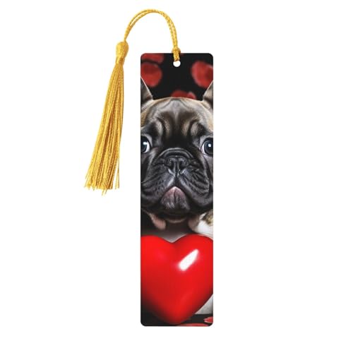 Lesezeichen aus Holz mit Löchern und Quasten, Holzanhänger, französische Bulldogge, hält Holzhandwerk, Lesezeichen, Vintage-Lesezeichen, Ornamente, Holz-Lesezeichen für Damen, Herren, Buchliebhaber Lesezeichen aus Holz mit Löchern und Quasten, Holzanhänger, französische Bulldogge, hält Holzhandwerk, Lesezeichen, Vintage-Lesezeichen, Ornamente, Holz-Lesezeichen für Damen, Herren, Buchliebhaber von LHCVSFGW