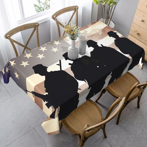 LHDGBNV Amerikanische Tischdecken für rechteckige Tische, flecken- und knitterfrei, waschbar, moderne Küchentischdecke für Küche, Esszimmer, Picknick, Party, Dekoration, 140 x 89 cm von LHDGBNV