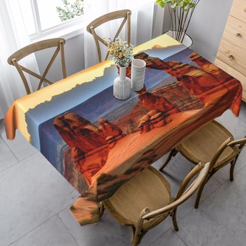 LHDGBNV Arches Nationalpark-Tischdecken für rechteckige Tische, flecken- und knitterfrei, waschbar, moderne Küchentischdecke für Küche, Esszimmer, Picknick, Party-Dekoration, 140 x 89 cm LHDGBNV Arches Nationalpark-Tischdecken für rechteckige Tische, flecken- und knitterfrei, waschbar, moderne Küchentischdecke für Küche, Esszimmer, Picknick, Party-Dekoration, 140 x 89 cm von LHDGBNV