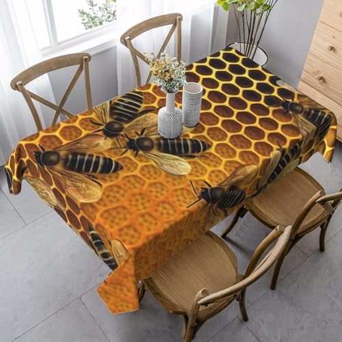 LHDGBNV Bees On Hive Tischdecken für rechteckige Tische, flecken- und knitterfrei, waschbare Tischdecke, moderne Küchentischdecke für Küche, Esszimmer, Picknick, Party-Dekoration, 140 x 89 cm LHDGBNV Bees On Hive Tischdecken für rechteckige Tische, flecken- und knitterfrei, waschbare Tischdecke, moderne Küchentischdecke für Küche, Esszimmer, Picknick, Party-Dekoration, 140 x 89 cm von LHDGBNV