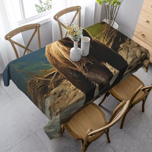 LHDGBNV Braunbär-Tischdecken für rechteckige Tische, flecken- und knitterfrei, waschbar, moderne Küchentischdecke für Küche, Esszimmer, Picknick, Party-Dekoration, 140 x 89 cm LHDGBNV Braunbär-Tischdecken für rechteckige Tische, flecken- und knitterfrei, waschbar, moderne Küchentischdecke für Küche, Esszimmer, Picknick, Party-Dekoration, 140 x 89 cm von LHDGBNV