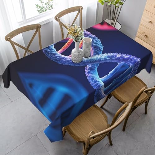 LHDGBNV DNA Genetic Helix Tischdecken für rechteckige Tische, flecken- und knitterfrei, waschbare Tischdecke, moderne Küchentischdecke für Küche, Esszimmer, Picknick, Party-Dekoration, 140 x 89 cm von LHDGBNV