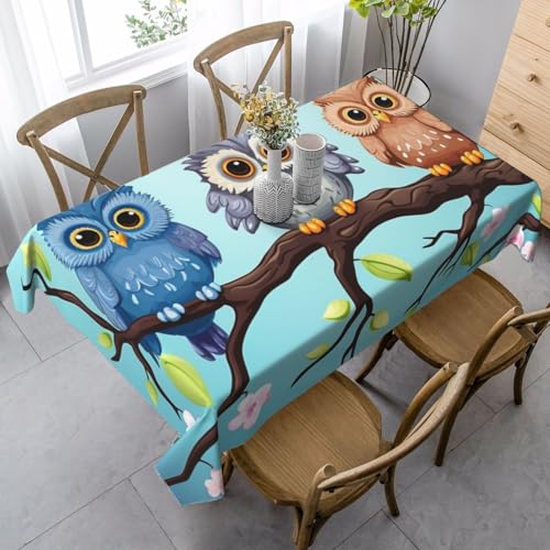 LHDGBNV Eulen auf einem Ast Tischdecken für rechteckige Tische, flecken- und knitterfrei, waschbare Tischdecke, moderne Küchentischdecke für Küche, Esszimmer, Picknick, Party-Dekoration, 140 x 89 cm LHDGBNV Eulen auf einem Ast Tischdecken für rechteckige Tische, flecken- und knitterfrei, waschbare Tischdecke, moderne Küchentischdecke für Küche, Esszimmer, Picknick, Party-Dekoration, 140 x 89 cm von LHDGBNV
