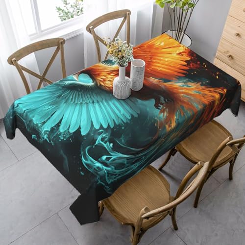 LHDGBNV Feuer- und Wasser-Tischdecken für rechteckige Tische, flecken- und knitterfrei, waschbar, moderne Küchentischdecke für Küche, Esszimmer, Picknick, Party-Dekoration, 140 x 89 cm LHDGBNV Feuer- und Wasser-Tischdecken für rechteckige Tische, flecken- und knitterfrei, waschbar, moderne Küchentischdecke für Küche, Esszimmer, Picknick, Party-Dekoration, 140 x 89 cm von LHDGBNV