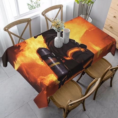 LHDGBNV Feuerwehrmann-Tischdecken für rechteckige Tische, flecken- und knitterfrei, waschbar, moderne Küchentischdecke für Küche, Esszimmer, Picknick, Party, Dekoration, 140 x 89 cm LHDGBNV Feuerwehrmann-Tischdecken für rechteckige Tische, flecken- und knitterfrei, waschbar, moderne Küchentischdecke für Küche, Esszimmer, Picknick, Party, Dekoration, 140 x 89 cm von LHDGBNV