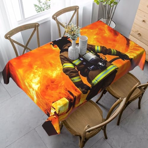 LHDGBNV Feuerwehrmann-Tischdecken für rechteckige Tische, flecken- und knitterfrei, waschbar, moderne Küchentischdecke für Küche, Esszimmer, Picknick, Party, Dekoration, 140 x 89 cm LHDGBNV Feuerwehrmann-Tischdecken für rechteckige Tische, flecken- und knitterfrei, waschbar, moderne Küchentischdecke für Küche, Esszimmer, Picknick, Party, Dekoration, 140 x 89 cm von LHDGBNV