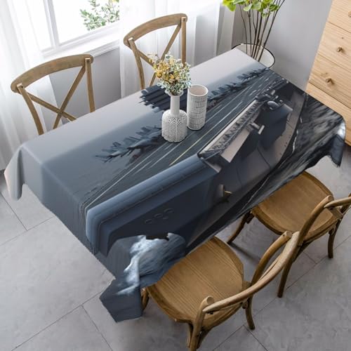 LHDGBNV Flugzeugträger-Tischdecken für rechteckige Tische, flecken- und knitterfrei, waschbar, moderne Küchentischdecke für Küche, Esszimmer, Picknick, Party-Dekoration, 140 x 89 cm LHDGBNV Flugzeugträger-Tischdecken für rechteckige Tische, flecken- und knitterfrei, waschbar, moderne Küchentischdecke für Küche, Esszimmer, Picknick, Party-Dekoration, 140 x 89 cm von LHDGBNV