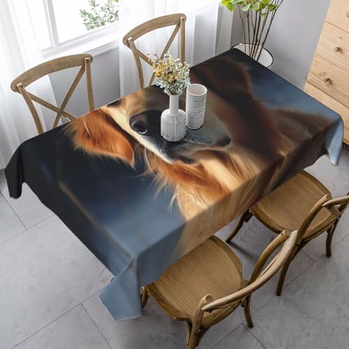 LHDGBNV Golden Retriever Tischdecken für rechteckige Tische, flecken- und knitterfrei, waschbar, moderne Küchentischdecke für Küche, Esszimmer, Picknick, Party-Dekoration, 140 x 89 cm LHDGBNV Golden Retriever Tischdecken für rechteckige Tische, flecken- und knitterfrei, waschbar, moderne Küchentischdecke für Küche, Esszimmer, Picknick, Party-Dekoration, 140 x 89 cm von LHDGBNV