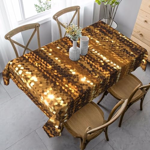 LHDGBNV Goldfarbene Pailletten-Tischdecken für rechteckige Tische, flecken- und knitterfrei, waschbar, moderne Küchentischdecke für Küche, Esszimmer, Picknick, Party-Dekoration, 140 x 89 cm LHDGBNV Goldfarbene Pailletten-Tischdecken für rechteckige Tische, flecken- und knitterfrei, waschbar, moderne Küchentischdecke für Küche, Esszimmer, Picknick, Party-Dekoration, 140 x 89 cm von LHDGBNV