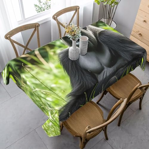LHDGBNV Gorilla in The Grass Tischdecken für rechteckige Tische, flecken- und knitterfrei, waschbar, moderne Küchentischdecke für Küche, Esszimmer, Picknick, Party-Dekoration, 140 x 89 cm LHDGBNV Gorilla in The Grass Tischdecken für rechteckige Tische, flecken- und knitterfrei, waschbar, moderne Küchentischdecke für Küche, Esszimmer, Picknick, Party-Dekoration, 140 x 89 cm von LHDGBNV
