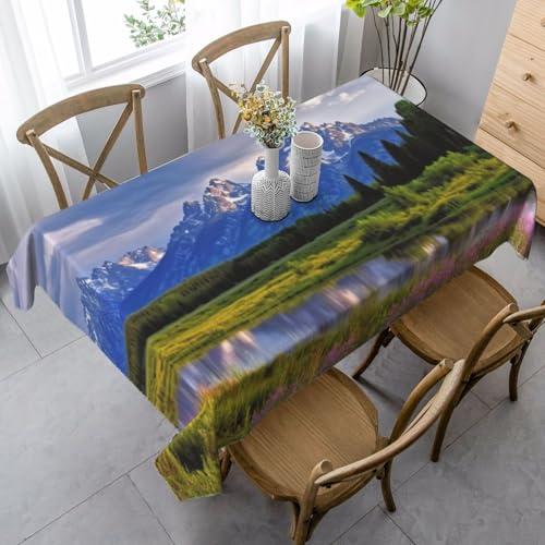 LHDGBNV Grand Teton Nationalpark-Tischdecken für rechteckige Tische, flecken- und knitterfrei, waschbare Tischdecke, moderne Küchentischdecke für Küche, Esszimmer, Picknick, Party-Dekoration, 140 x 89 LHDGBNV Grand Teton Nationalpark-Tischdecken für rechteckige Tische, flecken- und knitterfrei, waschbare Tischdecke, moderne Küchentischdecke für Küche, Esszimmer, Picknick, Party-Dekoration, 140 x 89 von LHDGBNV