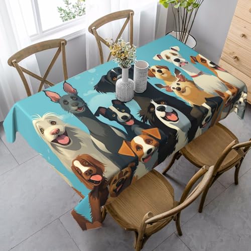 LHDGBNV Große Hunde-Tischdecken für rechteckige Tische, flecken- und knitterfrei, waschbar, moderne Küchentischdecke für Küche, Esszimmer, Picknick, Party, Dekoration, 140 x 89 cm LHDGBNV Große Hunde-Tischdecken für rechteckige Tische, flecken- und knitterfrei, waschbar, moderne Küchentischdecke für Küche, Esszimmer, Picknick, Party, Dekoration, 140 x 89 cm von LHDGBNV