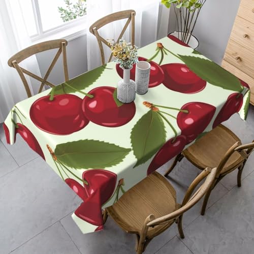 LHDGBNV Kirschfrucht-Tischdecken für rechteckige Tische, flecken- und knitterfrei, waschbar, moderne Küchentischdecke für Küche, Esszimmer, Picknick, Party-Dekoration, 140 x 89 cm LHDGBNV Kirschfrucht-Tischdecken für rechteckige Tische, flecken- und knitterfrei, waschbar, moderne Küchentischdecke für Küche, Esszimmer, Picknick, Party-Dekoration, 140 x 89 cm von LHDGBNV