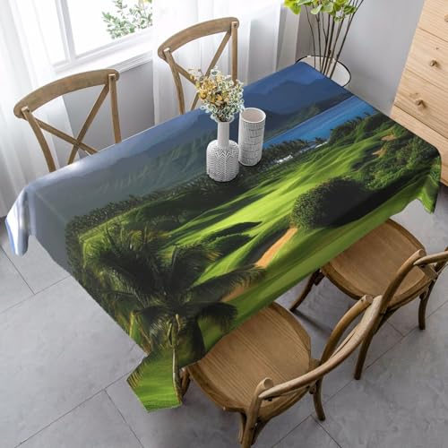 LHDGBNV Malerische Hawaii-Golf-Tischdecken für rechteckige Tische, flecken- und knitterfrei, waschbar, moderne Küchentischdecke für Küche, Esszimmer, Picknick, Party, Dekoration, 140 x 89 cm LHDGBNV Malerische Hawaii-Golf-Tischdecken für rechteckige Tische, flecken- und knitterfrei, waschbar, moderne Küchentischdecke für Küche, Esszimmer, Picknick, Party, Dekoration, 140 x 89 cm von LHDGBNV