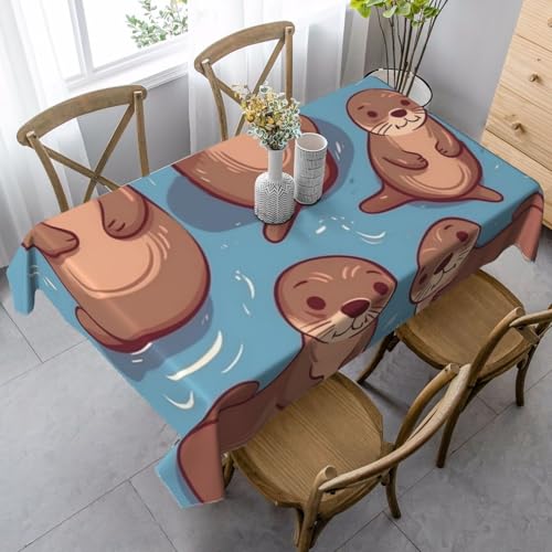 LHDGBNV Niedliche braune Otter-Tischdecken für rechteckige Tische, flecken- und knitterfrei, waschbar, moderne Küchentischdecke für Küche, Esszimmer, Picknick, Party, Dekoration, 140 x 89 cm LHDGBNV Niedliche braune Otter-Tischdecken für rechteckige Tische, flecken- und knitterfrei, waschbar, moderne Küchentischdecke für Küche, Esszimmer, Picknick, Party, Dekoration, 140 x 89 cm von LHDGBNV