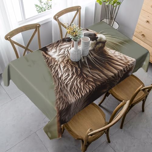 LHDGBNV Otter Tier-Tischdecken für rechteckige Tische, flecken- und knitterfrei, waschbar, moderne Küchentischdecke für Küche, Esszimmer, Picknick, Party-Dekoration, 140 x 89 cm LHDGBNV Otter Tier-Tischdecken für rechteckige Tische, flecken- und knitterfrei, waschbar, moderne Küchentischdecke für Küche, Esszimmer, Picknick, Party-Dekoration, 140 x 89 cm von LHDGBNV