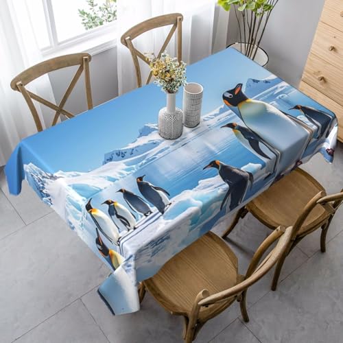 LHDGBNV Pinguin-Antarktis-Eis-Tischdecken für rechteckige Tische, flecken- und knitterfrei, waschbar, moderne Küchentischdecke für Küche, Esszimmer, Picknick, Party, Dekoration, 140 x 89 cm LHDGBNV Pinguin-Antarktis-Eis-Tischdecken für rechteckige Tische, flecken- und knitterfrei, waschbar, moderne Küchentischdecke für Küche, Esszimmer, Picknick, Party, Dekoration, 140 x 89 cm von LHDGBNV