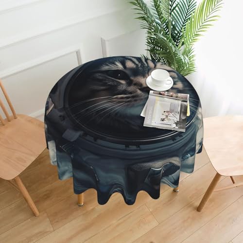 LHDGBNV Runde Tischdecke mit Astronauten-Katze im Weltraum, 152,4 cm, wasserdicht, flecken- und knitterfrei, kreisförmig, für Picknick, Party, Esszimmer, Zuhause, Innen- und Außenbereich LHDGBNV Runde Tischdecke mit Astronauten-Katze im Weltraum, 152,4 cm, wasserdicht, flecken- und knitterfrei, kreisförmig, für Picknick, Party, Esszimmer, Zuhause, Innen- und Außenbereich von LHDGBNV
