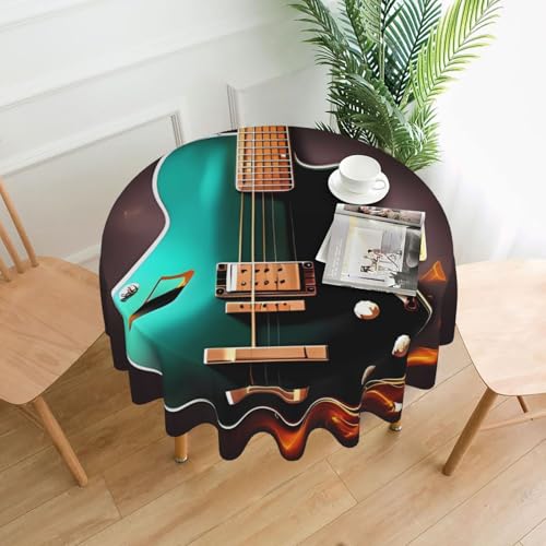 LHDGBNV Runde Tischdecken mit Gitarre, 152,4 cm, wasserdicht, flecken- und knitterfrei, runde Tischdecke, Bauernhaus-Tischdecke für Picknick, Party, Esszimmer, Zuhause, Innen- und Außenbereich LHDGBNV Runde Tischdecken mit Gitarre, 152,4 cm, wasserdicht, flecken- und knitterfrei, runde Tischdecke, Bauernhaus-Tischdecke für Picknick, Party, Esszimmer, Zuhause, Innen- und Außenbereich von LHDGBNV