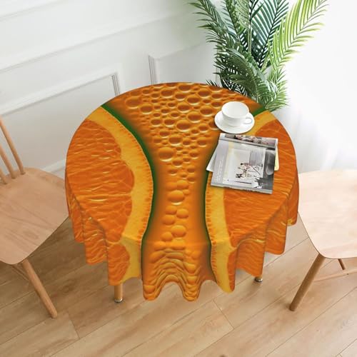LHDGBNV Runde Tischdecken mit orangefarbener Textur, 152,4 cm, wasserdicht, flecken- und knitterfrei, runde Tischdecke, Bauernhaus-Tischdecke für Picknick, Party, Esszimmer, Zuhause, Innen- und LHDGBNV Runde Tischdecken mit orangefarbener Textur, 152,4 cm, wasserdicht, flecken- und knitterfrei, runde Tischdecke, Bauernhaus-Tischdecke für Picknick, Party, Esszimmer, Zuhause, Innen- und von LHDGBNV