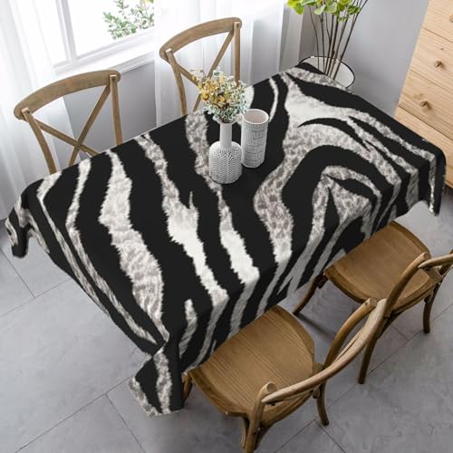LHDGBNV Schwarz-Weiß-Tischdecken mit Zebramuster für rechteckige Tische, flecken- und knitterfrei, waschbare Tischdecke, moderne Küchentischdecke für Küche, Esszimmer, Picknick, Party-Dekoration, 140 LHDGBNV Schwarz-Weiß-Tischdecken mit Zebramuster für rechteckige Tische, flecken- und knitterfrei, waschbare Tischdecke, moderne Küchentischdecke für Küche, Esszimmer, Picknick, Party-Dekoration, 140 von LHDGBNV