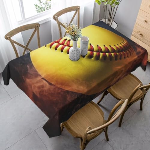 LHDGBNV Softball-Tischdecken für rechteckige Tische, flecken- und knitterfrei, waschbar, moderne Küchentischdecke für Küche, Esszimmer, Picknick, Party-Dekoration, 140 x 89 cm LHDGBNV Softball-Tischdecken für rechteckige Tische, flecken- und knitterfrei, waschbar, moderne Küchentischdecke für Küche, Esszimmer, Picknick, Party-Dekoration, 140 x 89 cm von LHDGBNV
