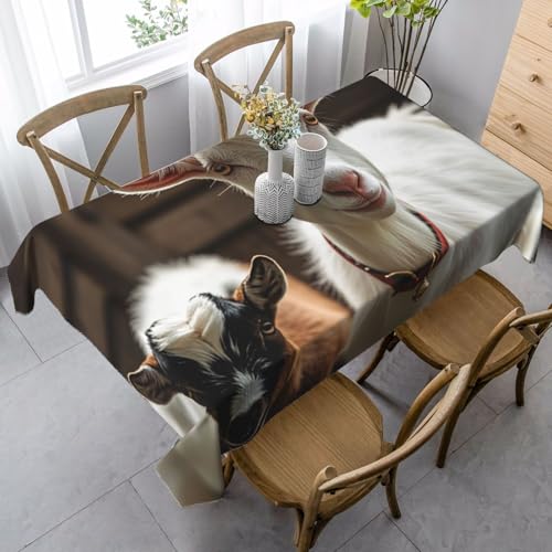 LHDGBNV Süße Ziegen-Tischdecken für rechteckige Tische, flecken- und knitterfrei, waschbar, moderne Küchentischdecke für Küche, Esszimmer, Picknick, Party-Dekoration, 140 x 89 cm LHDGBNV Süße Ziegen-Tischdecken für rechteckige Tische, flecken- und knitterfrei, waschbar, moderne Küchentischdecke für Küche, Esszimmer, Picknick, Party-Dekoration, 140 x 89 cm von LHDGBNV