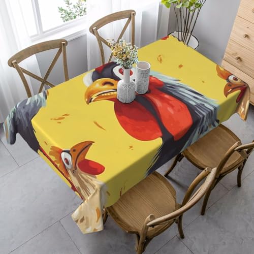 LHDGBNV Tischdecke, Motiv: Huhn, für rechteckige Tische, flecken- und knitterfrei, waschbar, moderne Küchentischdecke für Küche, Esszimmer, Picknick, Party, Dekoration, 140 x 89 cm LHDGBNV Tischdecke, Motiv: Huhn, für rechteckige Tische, flecken- und knitterfrei, waschbar, moderne Küchentischdecke für Küche, Esszimmer, Picknick, Party, Dekoration, 140 x 89 cm von LHDGBNV
