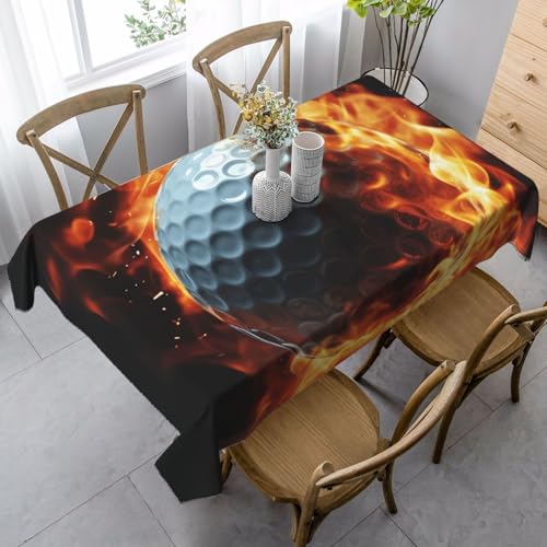 LHDGBNV Tischdecken mit Golfball auf Feuer, für rechteckige Tische, flecken- und knitterfrei, waschbar, moderne Küchentischdecke für Küche, Esszimmer, Picknick, Party, Dekoration, 140 x 89 cm LHDGBNV Tischdecken mit Golfball auf Feuer, für rechteckige Tische, flecken- und knitterfrei, waschbar, moderne Küchentischdecke für Küche, Esszimmer, Picknick, Party, Dekoration, 140 x 89 cm von LHDGBNV