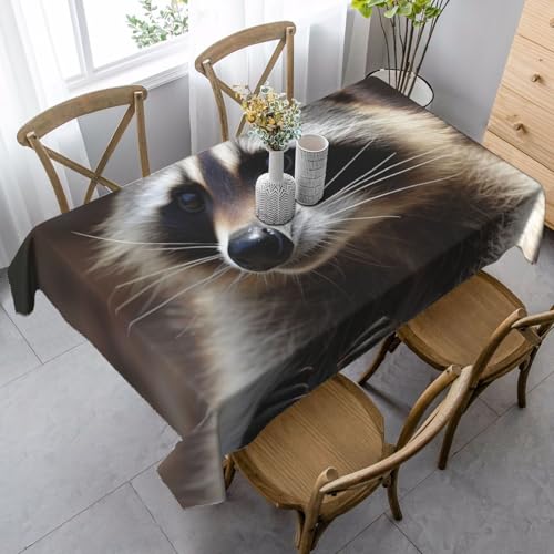 LHDGBNV Waschbär-Tischdecken für rechteckige Tische, flecken- und knitterfrei, waschbar, moderne Küchentischdecke für Küche, Esszimmer, Picknick, Party-Dekoration, 140 x 89 cm LHDGBNV Waschbär-Tischdecken für rechteckige Tische, flecken- und knitterfrei, waschbar, moderne Küchentischdecke für Küche, Esszimmer, Picknick, Party-Dekoration, 140 x 89 cm von LHDGBNV