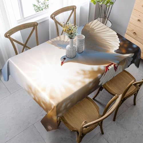 LHDGBNV Weiße Taube fliegt in der Sonne, Tischdecken für rechteckige Tische, flecken- und knitterfrei, waschbare Tischdecke, moderne Küchentischdecke für Küche, Esszimmer, Picknick, Party, Dekoration LHDGBNV Weiße Taube fliegt in der Sonne, Tischdecken für rechteckige Tische, flecken- und knitterfrei, waschbare Tischdecke, moderne Küchentischdecke für Küche, Esszimmer, Picknick, Party, Dekoration von LHDGBNV