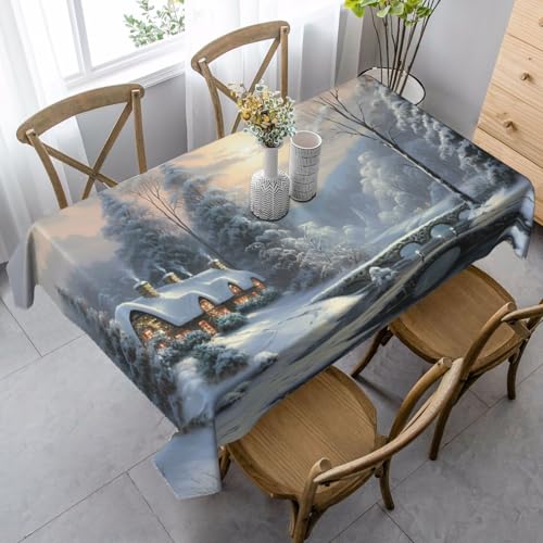LHDGBNV Winter-Tischdecken für rechteckige Tische, flecken- und knitterfrei, waschbar, moderne Küchentischdecke für Küche, Esszimmer, Picknick, Party-Dekoration, 140 x 89 cm LHDGBNV Winter-Tischdecken für rechteckige Tische, flecken- und knitterfrei, waschbar, moderne Küchentischdecke für Küche, Esszimmer, Picknick, Party-Dekoration, 140 x 89 cm von LHDGBNV
