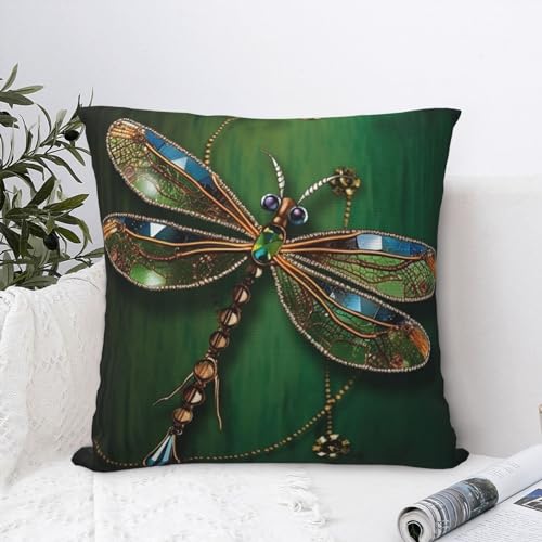 LHDGBWC Dekorativer Überwurf-Kissenbezug, weich, Couch-Kissenbezüge, 40,6 x 40,6 cm, moderner quadratischer Landhaus-Kissenbezug, Schmucksteine, Libellen-Kissenbezug für Sofa, Couch, Schlafzimmer LHDGBWC Dekorativer Überwurf-Kissenbezug, weich, Couch-Kissenbezüge, 40,6 x 40,6 cm, moderner quadratischer Landhaus-Kissenbezug, Schmucksteine, Libellen-Kissenbezug für Sofa, Couch, Schlafzimmer von LHDGBWC