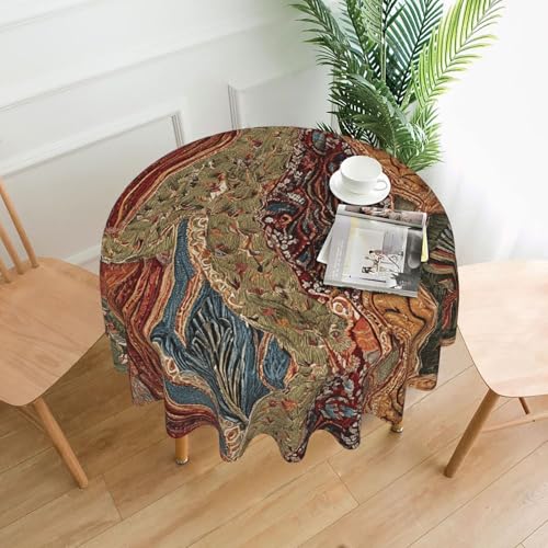 LHFIOHIRG (Afrikanisches Textil-Patchwork), runde Tischdecke, 152 cm, knitterfrei, waschbar, Tischdecke für Küche, Esszimmer, Urlaub, Party, Picknick von LHFIOHIRG
