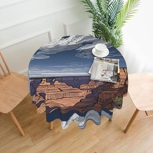 LHFIOHIRG (Grand Canyon) Runde Tischdecke, 152 cm, knitterfrei, waschbar, Tischtuch für Küche, Esszimmer, Urlaub, Party, Picknick von LHFIOHIRG