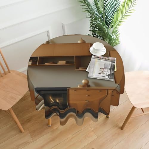 LHFIOHIRG (Print Home Cabinet) Runde Tischdecke, 152 cm, knitterfrei, waschbar, Tischdecke für Küche, Esszimmer, Urlaub, Party, Picknick von LHFIOHIRG