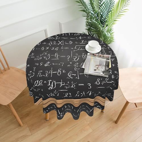 LHFIOHIRG (School Math) Runde Tischdecke, 152 cm, knitterfrei, waschbar, Tischtuch für Küche, Esszimmer, Urlaub, Party, Picknick von LHFIOHIRG