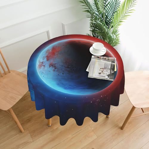 LHFIOHIRG (Space Planet Earth) Runde Tischdecke, 152 cm, knitterfrei, waschbar, Tischtuch für Küche, Esszimmer, Urlaub, Party, Picknick von LHFIOHIRG