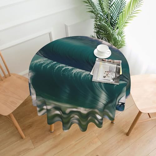 LHFIOHIRG (Surfing) Runde Tischdecke, 152 cm, knitterfrei, waschbar, Tischdecke für Küche, Esszimmer, Urlaub, Party, Picknick von LHFIOHIRG