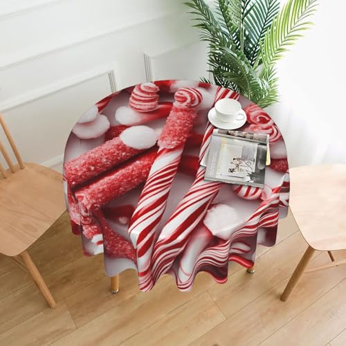 LHFIOHIRG (Zuckerstangen) Runde Tischdecke, 152 cm, knitterfrei, waschbar, Tischdecke für Küche, Esszimmer, Urlaub, Party, Picknick von LHFIOHIRG