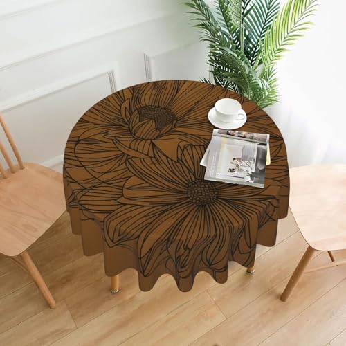 LHFIOHIRG Runde Tischdecke, 152 cm, knitterfrei, waschbar, Tischdecke für Küche, Esszimmer, Urlaub, Party, Picknick, Schwarz LHFIOHIRG Runde Tischdecke, 152 cm, knitterfrei, waschbar, Tischdecke für Küche, Esszimmer, Urlaub, Party, Picknick, Schwarz von LHFIOHIRG