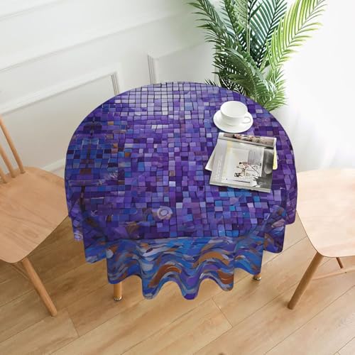 LHFIOHIRG Runde Tischdecke, 152 cm, knitterfrei, waschbar, Tischdecke für Küche, Esszimmer, Urlaub, Party, Picknick, Türkis LHFIOHIRG Runde Tischdecke, 152 cm, knitterfrei, waschbar, Tischdecke für Küche, Esszimmer, Urlaub, Party, Picknick, Türkis von LHFIOHIRG