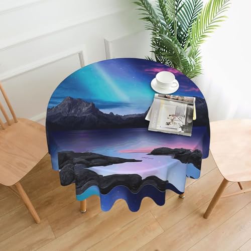LHFIOHIRG Runde Tischdecke, 152 cm, knitterfrei, waschbar, Tischtuch, für Küche, Esszimmer, Urlaub, Party, Picknick LHFIOHIRG Runde Tischdecke, 152 cm, knitterfrei, waschbar, Tischtuch, für Küche, Esszimmer, Urlaub, Party, Picknick von LHFIOHIRG