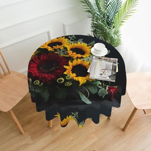 LHFIOHIRG Runde Tischdecke, 152 cm, knitterfrei, waschbar, Tischtuch für Küche, Esszimmer, Urlaub, Party, Picknick, 152 cm LHFIOHIRG Runde Tischdecke, 152 cm, knitterfrei, waschbar, Tischtuch für Küche, Esszimmer, Urlaub, Party, Picknick, 152 cm von LHFIOHIRG