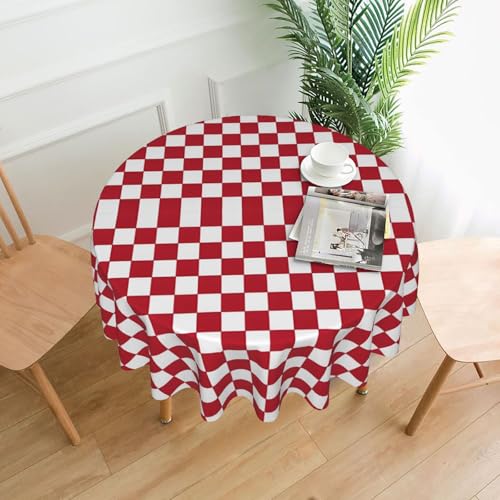 LHFIOHIRG Runde Tischdecke, 152 cm, knitterfrei, waschbar, für Küche, Esszimmer, Urlaub, Party, Picknick, Rot kariert LHFIOHIRG Runde Tischdecke, 152 cm, knitterfrei, waschbar, für Küche, Esszimmer, Urlaub, Party, Picknick, Rot kariert von LHFIOHIRG