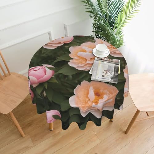 LHFIOHIRG Runde Tischdecke, Pfingstrosen, 152 cm, knitterfrei, waschbar, Tischdecke für Küche, Esszimmer, Urlaub, Party, Picknick LHFIOHIRG Runde Tischdecke, Pfingstrosen, 152 cm, knitterfrei, waschbar, Tischdecke für Küche, Esszimmer, Urlaub, Party, Picknick von LHFIOHIRG