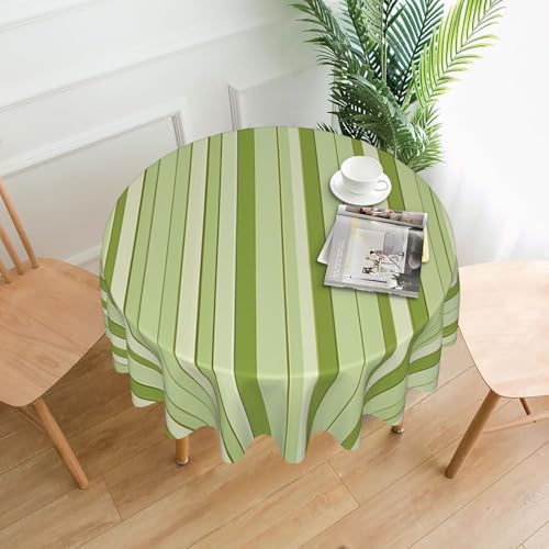 LHFIOHIRG Runde Tischdecke, klassisch, grün, gestreift, 152 cm, knitterfrei, waschbar, Tischdecke für Küche, Esszimmer, Urlaub, Party, Picknick LHFIOHIRG Runde Tischdecke, klassisch, grün, gestreift, 152 cm, knitterfrei, waschbar, Tischdecke für Küche, Esszimmer, Urlaub, Party, Picknick von LHFIOHIRG