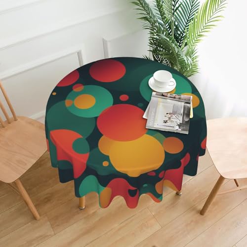 LHFIOHIRG Runde Tischdecke (Abstraktes rundes Muster) 152 cm, knitterfrei, waschbar, Tischdecke für Küche, Esszimmer, Urlaub, Party, Picknick von LHFIOHIRG