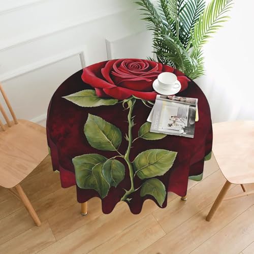 LHFIOHIRG Runde Tischdecke (Gothic Rose), 152 cm, knitterfrei, waschbar, Tischdecke für Küche, Esszimmer, Urlaub, Party, Picknick von LHFIOHIRG