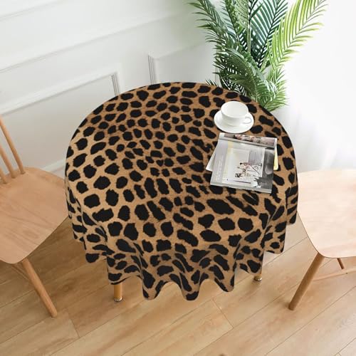 LHFIOHIRG Runde Tischdecke (Leopardenmuster), 152 cm, knitterfrei, waschbar, Tischdecke für Küche, Esszimmer, Urlaub, Party, Picknick von LHFIOHIRG